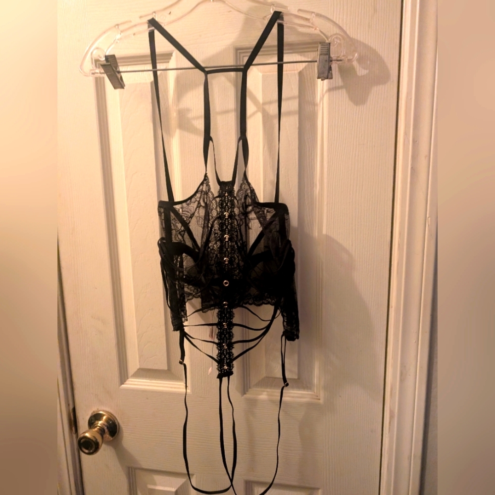 Victoria's Secret Black Lace/Strap Teddy(New w/Tags!)